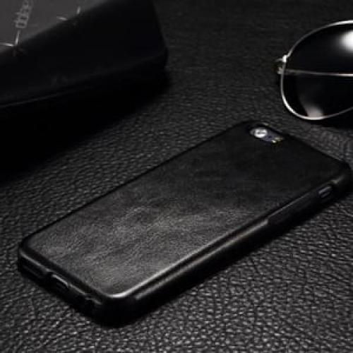 Силиконовая накладка под кожу Black Черный для IPhone 6