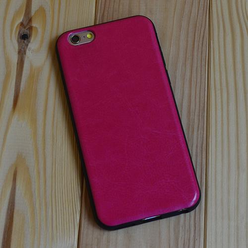 Силиконовая накладка под кожу Hot Pink Ярко Розовый для IPhone 6