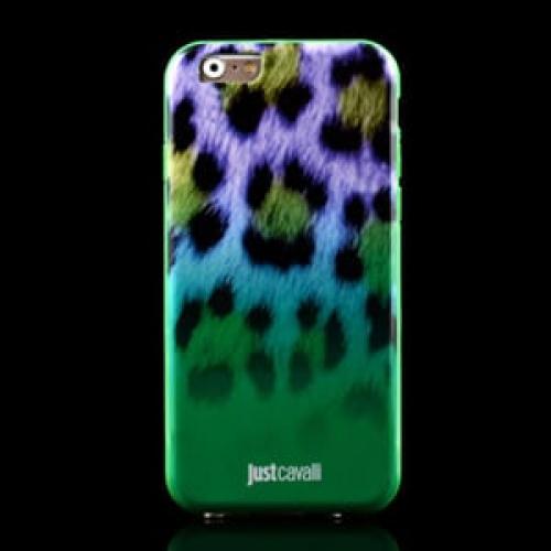 Силиконовый чехол Justcavalli Macro Leopard Леопард Зеленый для IPhone 6