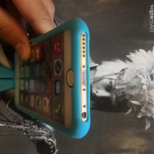Силиконовый чехол-зайчик Rabito с ушками Голубой для iPhone 6