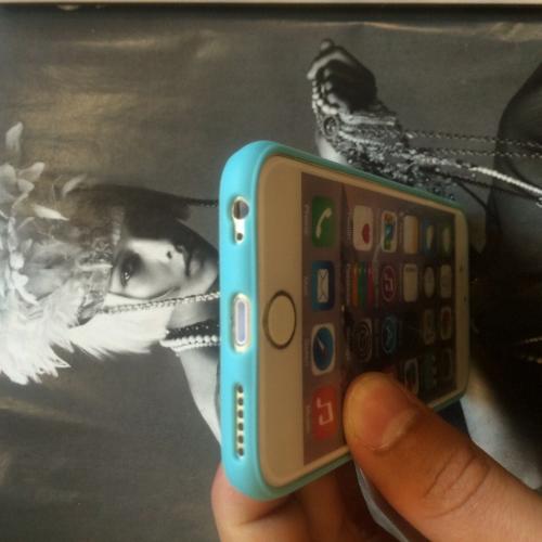 Чехол накладка lims Голубой с прозрачным для IPhone 6