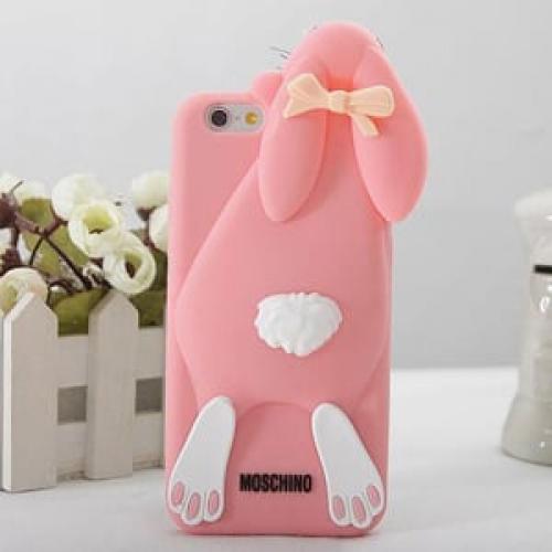 Силиконовый чехол Moschino Violetta Rabbit Светло розовый для iPhone 6