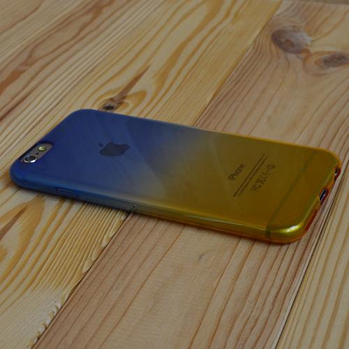 Силиконовый чехол 2х цветный Синий с желтым для iPhone 6