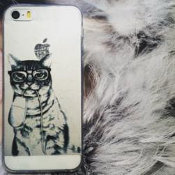 Силиконовый чехол Sweet Кот с мышкой для IPhone 6/6s