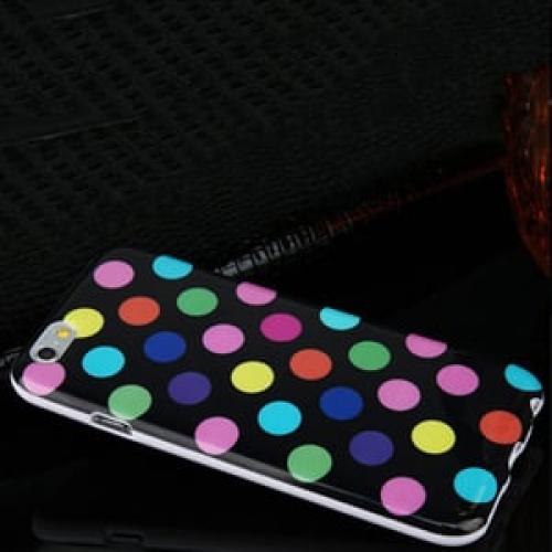 Силиконовый чехол Peas Горошек Rainbow Черный Разноцветный для IPhone 6-6