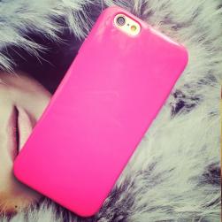 Силиконовый чехол Candy Color розовый для iPhone 6/6s