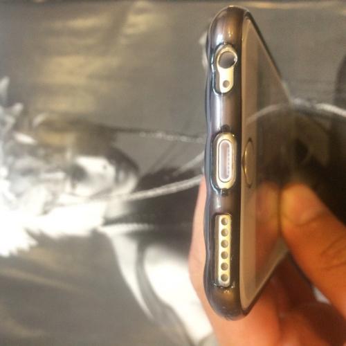 Силиконовый чехол Ромбики со стразами Прозрачный с черным для iPhone 6&6s