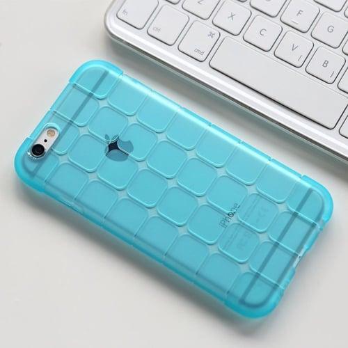 Силиконовый чехол Yihailu квадратики ударостойкий Голубой для iPhone 6-6s