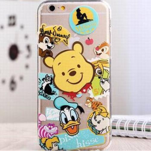 Силиконовый чехол Catoon Pooh and Friends  для iPhone 6-6s