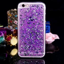 Силиконовый чехол с блестками Фиолетовый для iPhone 6/6s