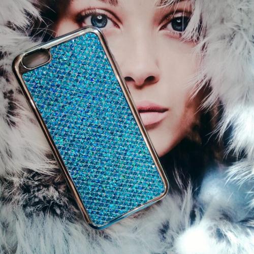 Силиконовая накладка Rhinestones Skin Blue для iPhone 6&6s