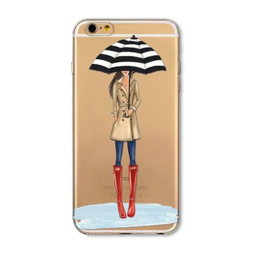 Силиконовый чехол Girl under Umbrella для iPhone 6&6s