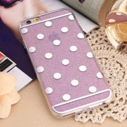 Силиконовый чехол Блестящий Горошек Purple Фиолетовый для IPhone 6&6s
