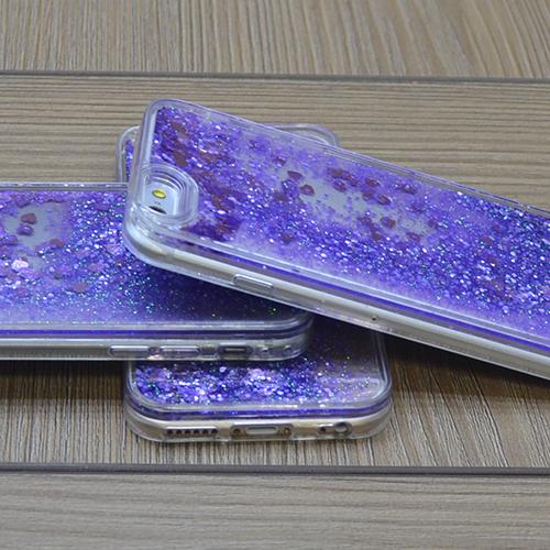 Силиконовый чехол с пластиковой крышкой Блестки Фиолетовый для iPhone 6&6s