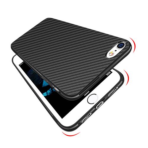 Силиконовый чехол Luxury Carbon Fiber под Карбон Черный для IPhone 6&6s