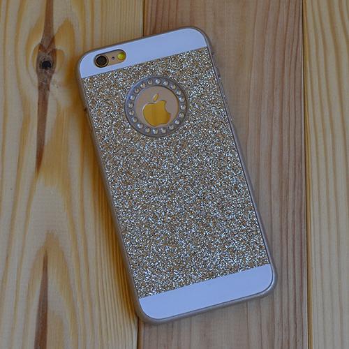 Пластиковый чехол с блестками Bling с вырезом Золотой для iPhone 6&6s