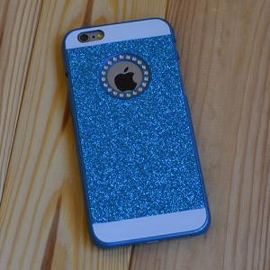 Пластиковый чехол с блестками Bling с вырезом Голубой для iPhone 6&6s