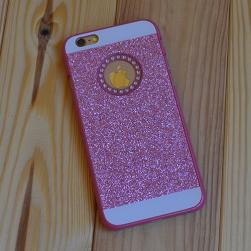 Пластиковый чехол с блестками Bling с вырезом Розовый для iPhone 6&6s