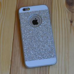 Пластиковый чехол с блестками Bling с вырезом Серебро для iPhone 6&6s
