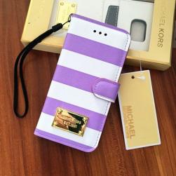 Чехол книжка Michael Kors Strips Фиолетовый для IPhone 6/6s