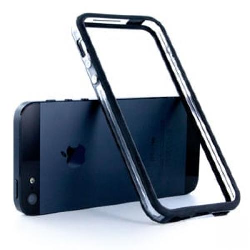 Черный с прозрачным силиконовый бампер Apple для iPhone 5
