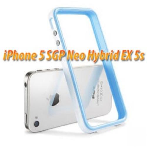 Бампер для iPhone 5 SGP Neo Hybrid EX 5s, цвет Синей с белым