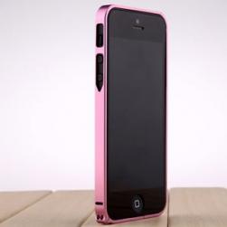 Металлический бампер ультратонкий 0.7мм Розовый Pink для IPhone 5