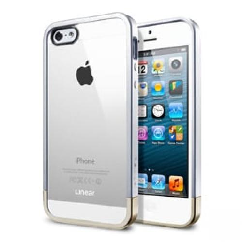 Бампер для iPhone 5 SPIGEN SGP Linear Crystal, цвет Серебро