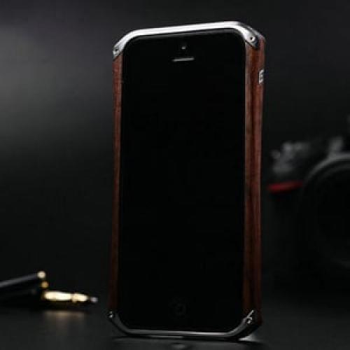 Деревянный бампер Element Case RONIN Темный метал Satin Silver для IPhone 5