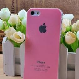 Чехол Пластик c логотипом Бледно-Розовый для IPhone 5