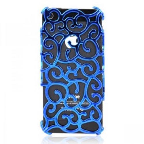 Чехол накладка Королевский цветок Голубой для IPhone 5