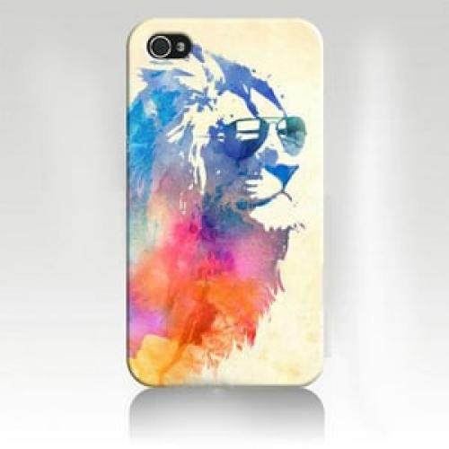 ﻿Чехол ультратонкий пластиковый эксклюзив Разноцветный Лев для IPhone 5-5s
