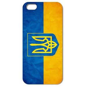 Чехол Пластик Флаг Украины Лаковый для IPhone 5/5s