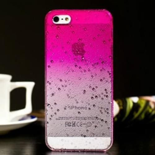 Пластиковый чехол Raindrop Hot Pink Капли Дождя Ярко Розовый для IPhone 5-5s