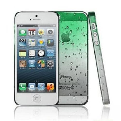 Пластиковый чехол Raindrop Green Капли Дождя Зеленый для IPhone 5-5s