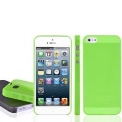Чехол ультратонкий мягкий пластик 0.3мм Зеленый для IPhone 5/5s