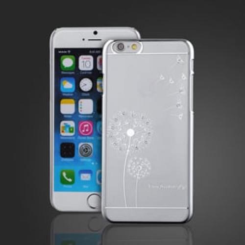 Чехол пластиковый прозрачный с Одуванчиком Серебро для IPhone 5-5s