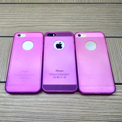 Пластиковый чехол Полная Защита 360 с стеклом Розовый-Фиолетовый для iPhone 5&5s&5se