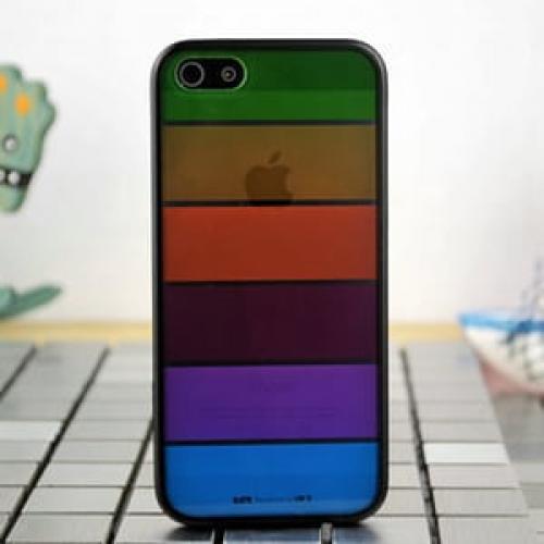 Чехол накладка lims Радуга Rainbow Черный для IPhone 5