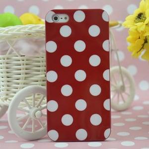 Чехол Kate Spade Peas Красный в белый Горошек для IPhone 5