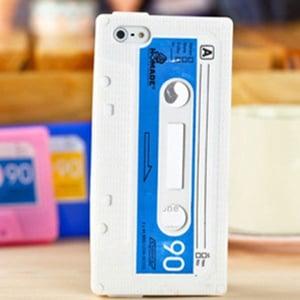 Чехол силиконовый Ретро кассета Белая для IPhone 5