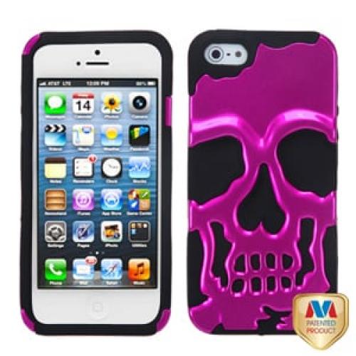 Защитный чехол Череп Skull Head Ярко розовый для iPhone 5