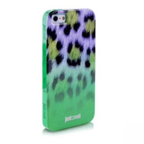 Силиконовый чехол Justcavalli Macro Leopard Леопард Зеленый для IPhone 5