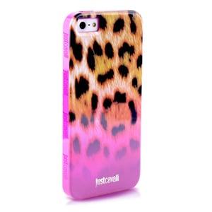 Силиконовый чехол Justcavalli Macro Leopard Леопард Розовый для IPhone 5