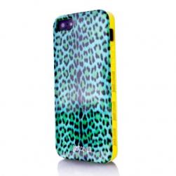 Силиконовый чехол Justcavalli Micro Leopard Леопард Синий для IPhone 5