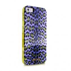 Силиконовый чехол Justcavalli Micro Leopard Леопард Фиолетовый для IPhone 5