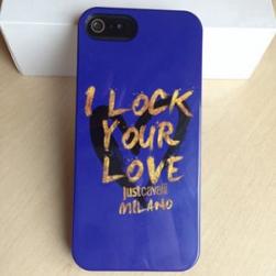 Силиконовый чехол Justcavalli I lock your love Синий для IPhone 5