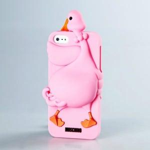 Силиконовый чехол Moschino Duck ярко-розовый для Iphone 5