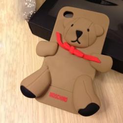Силиконовый чехол Moschino Bear Коричневый для Iphone 5