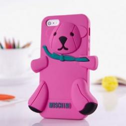 Силиконовый чехол Moschino Bear Ярко Розовый для Iphone 5